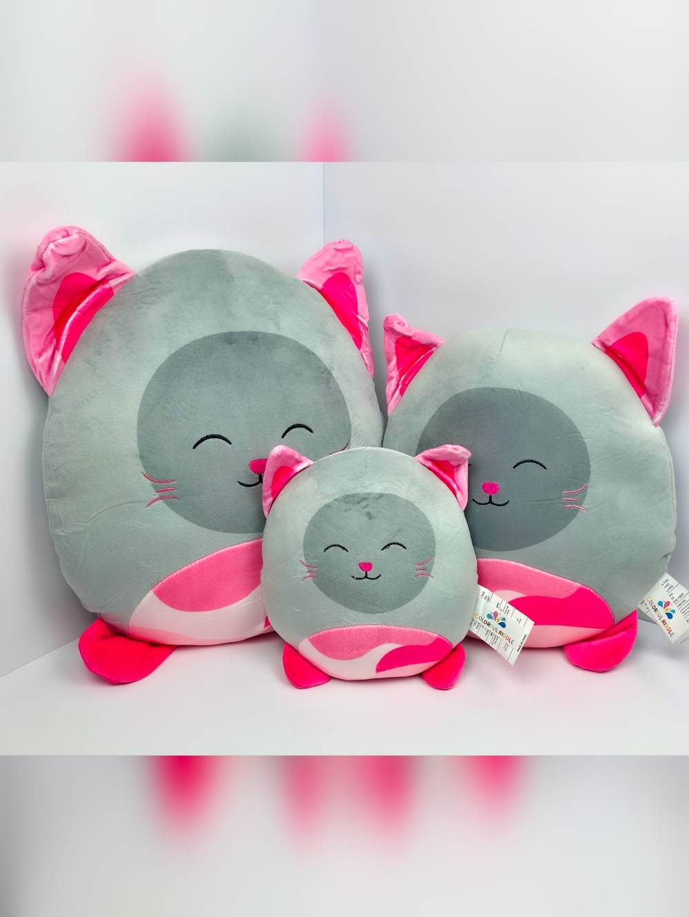 Cute Cat Plush Pillow Set 3 Sizes